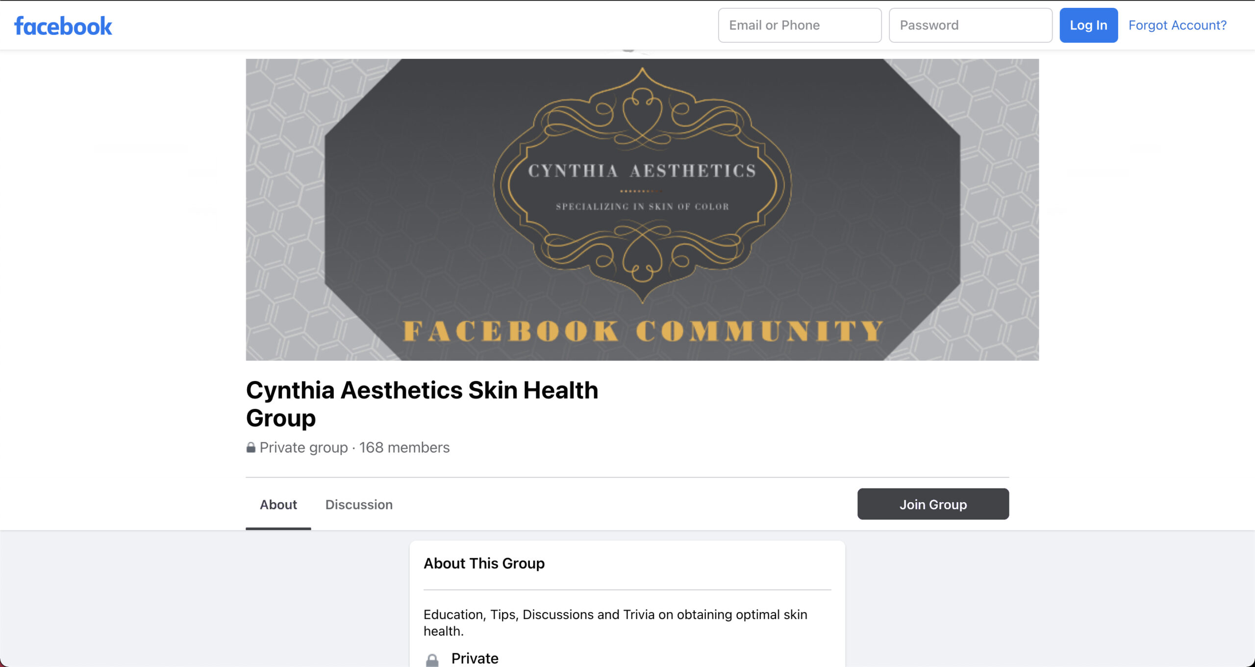 Cynthia Aesthetics Facebook Group Pic 2022